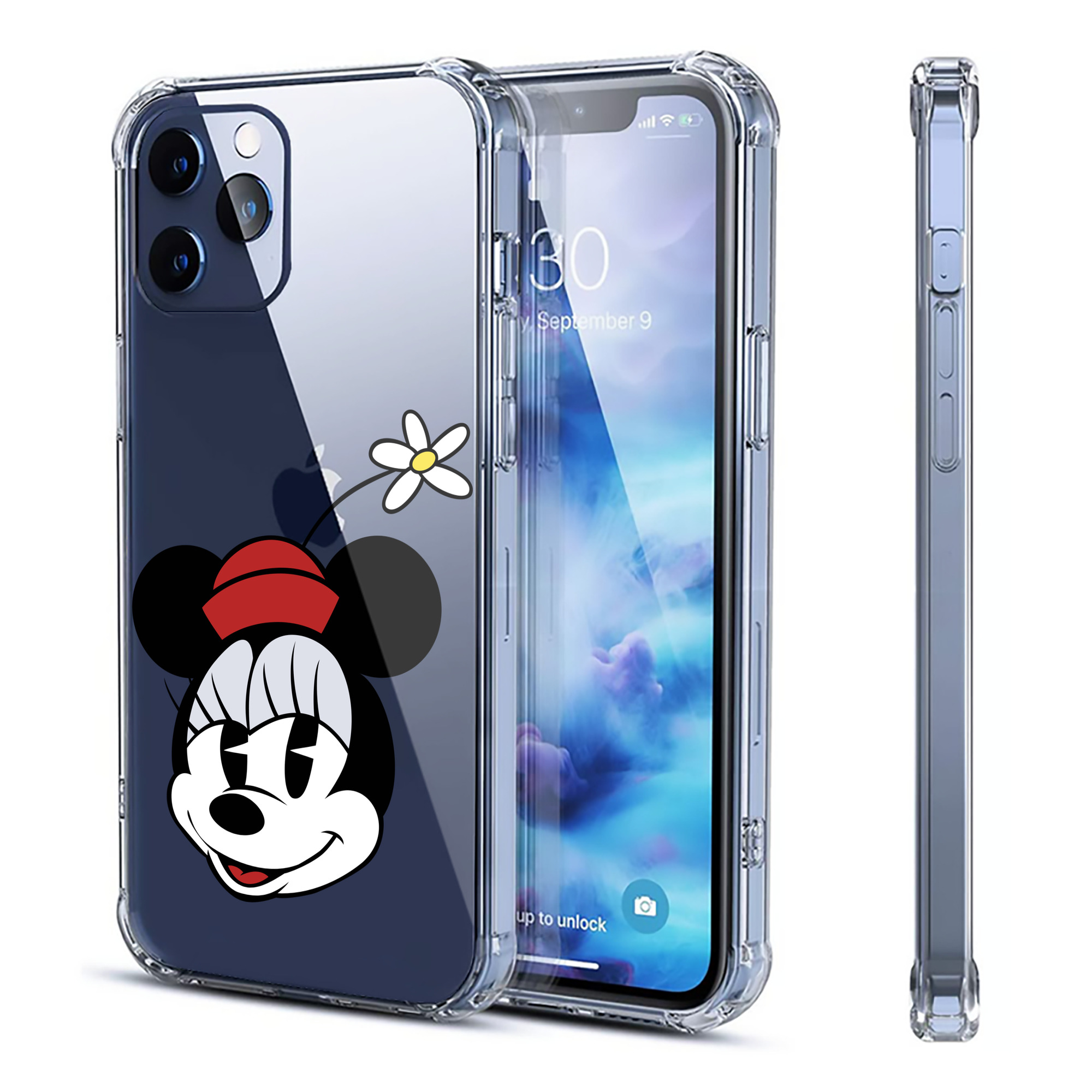 （画像用） ミッキーマウス Mickey Mouse 【iPhone 12シリーズ対応】透明スマホケース（クリアソフトケース）